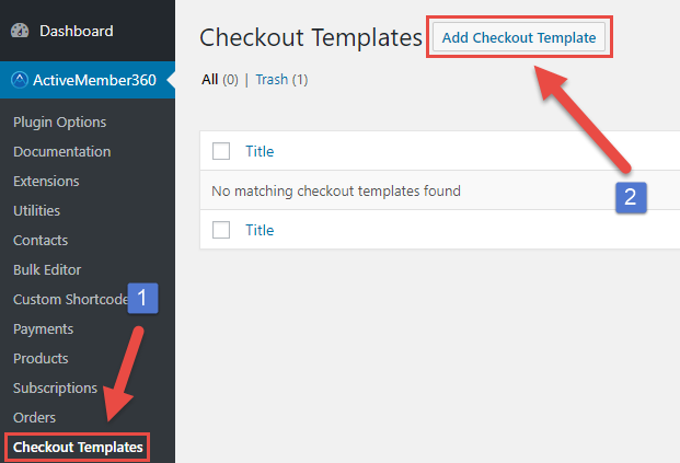 Payments Extension Create a Checkout Template Step 1